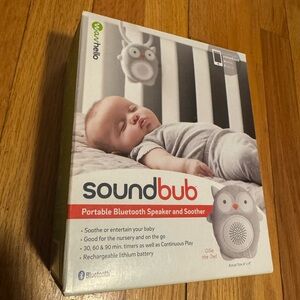 White and Gray Owl Soundbub Bluetooth Speaker and Soother